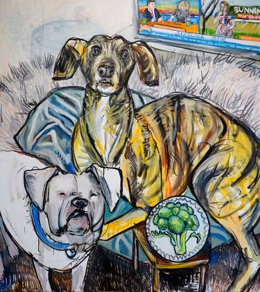 Original Contemporary Dogs Paintings by Katerina Apale