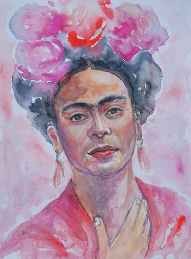 Frida Kahlo Original Watercolor thumb