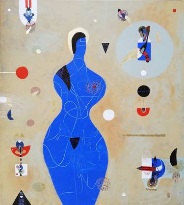 Saatchi Art Artist Lona Verlich; Paintings, “Blue Woman - Beauty” #art