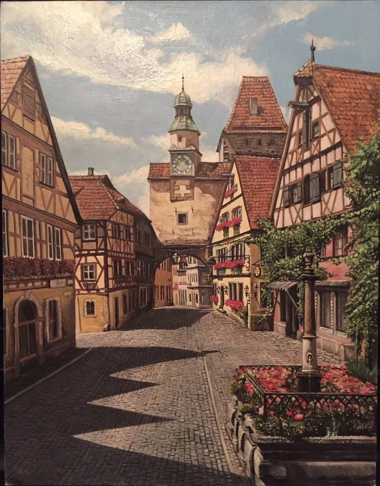 Rothenburg ob der Tauber, Germany Painting by Armen Tonikyan Saatchi Art