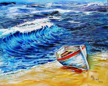 Original Expressionism Beach Paintings by Miriam Besa
