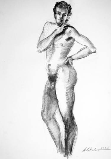 Original Nude Drawing by Anatol Sokolov