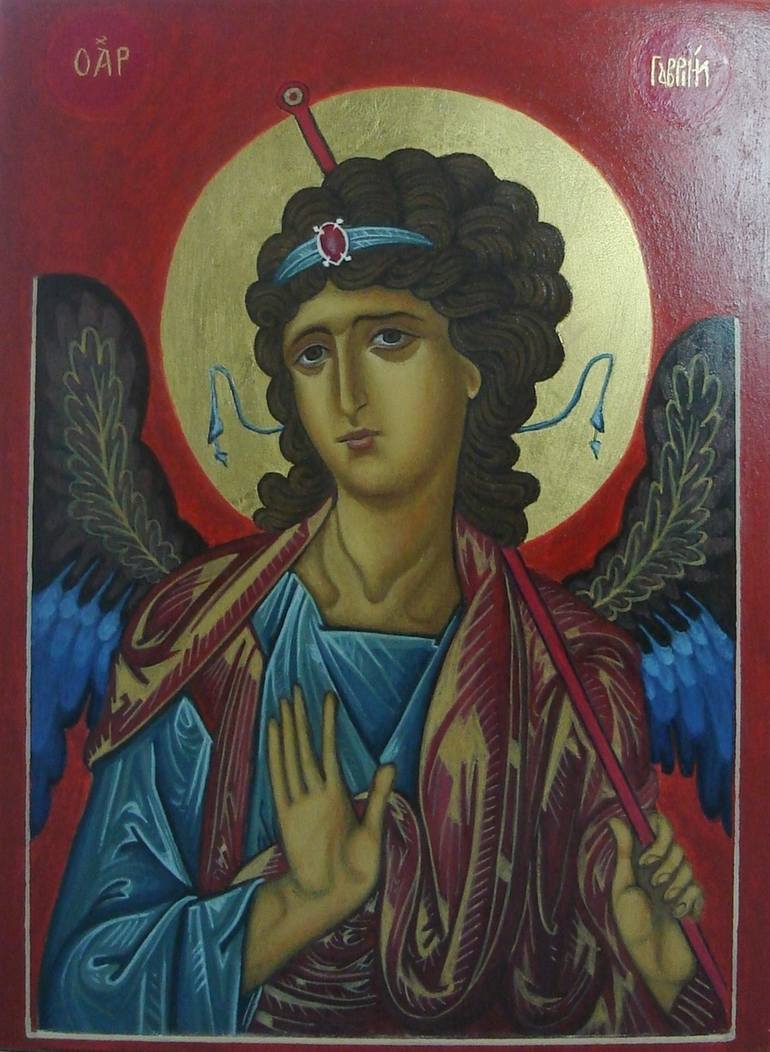 Icone Byzantine Archange Gabriel Painting By Laetitia Will Saatchi Art