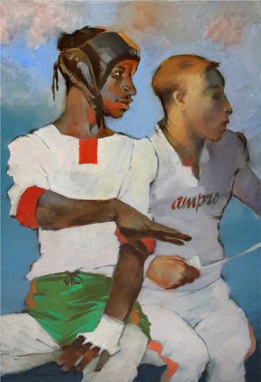 Original Figurative Sports Paintings by Nicholas Robertson