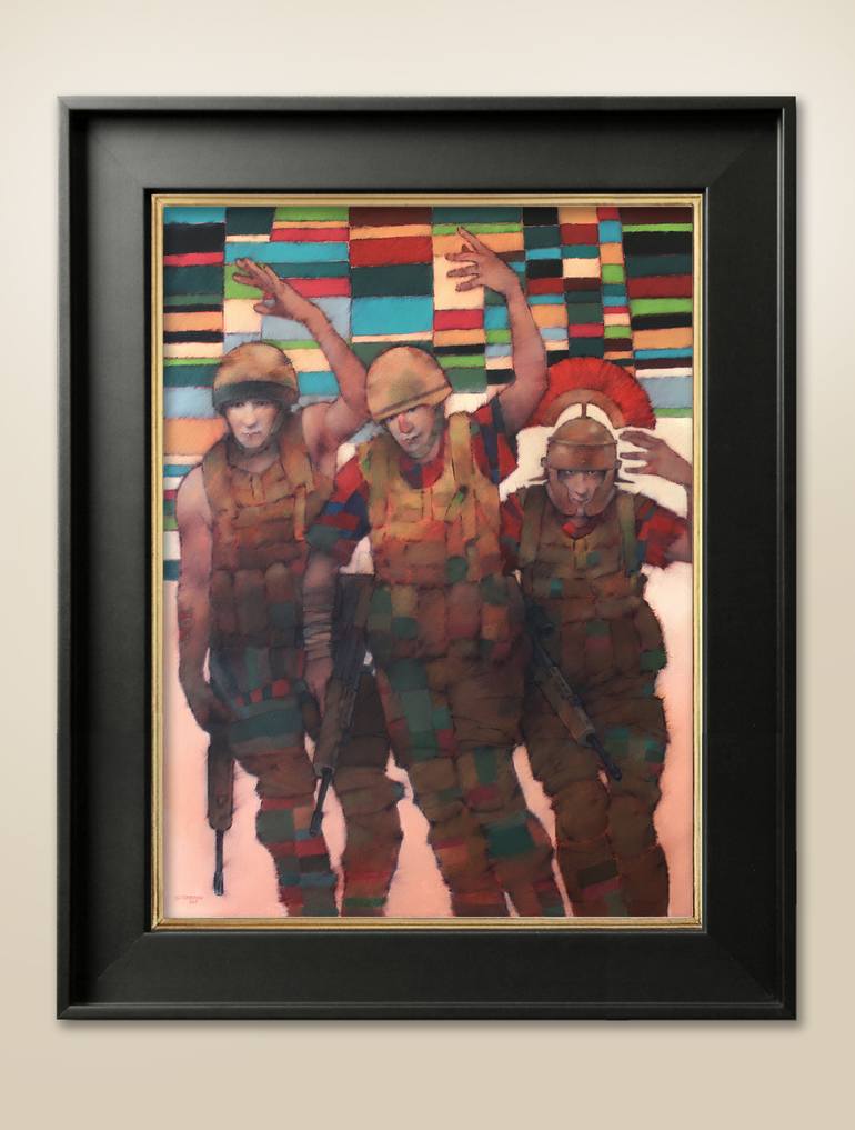 Original Abstract Expressionism People Painting by Nicholas Robertson