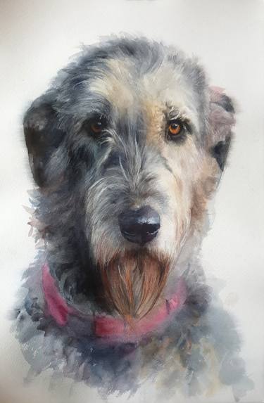 Original Realism Dogs Painting by Irina Kryuchkova