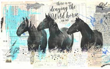 Print of Abstract Expressionism Horse Collage by Nora Bland