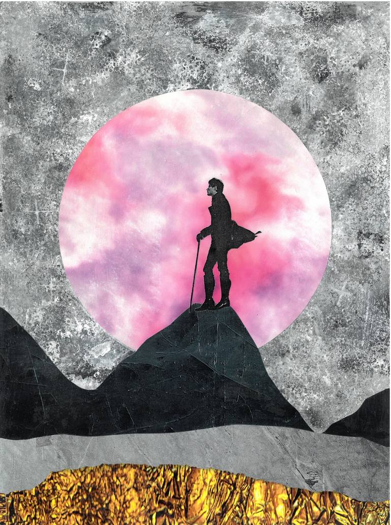 moon collage art