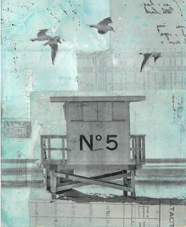 Saatchi Art Artist Nora Bland; Collage, “Lifeguard Tower 05” #art