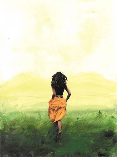 Saatchi Art Artist Nora Bland; Collage, “A Girl in the Field” #art