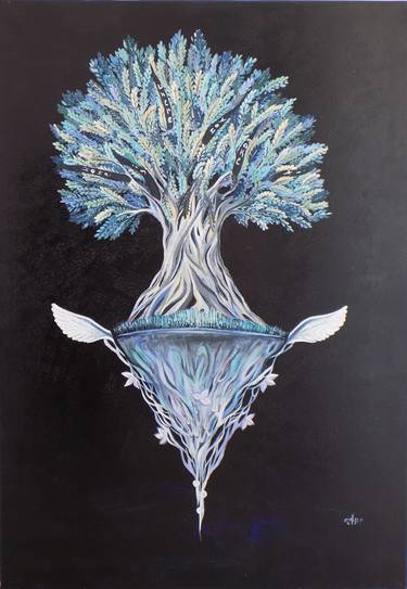 Print of Figurative Tree Paintings by Ellada Amvrosiadou