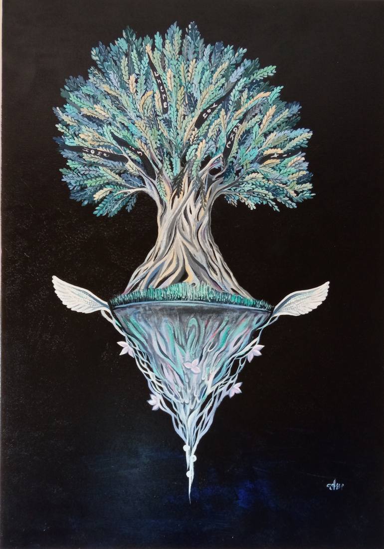 Original Figurative Landscape Painting by Ellada Amvrosiadou
