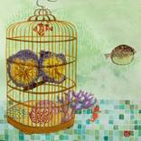 Spring Flowers in a bird cage by Fanny Tang