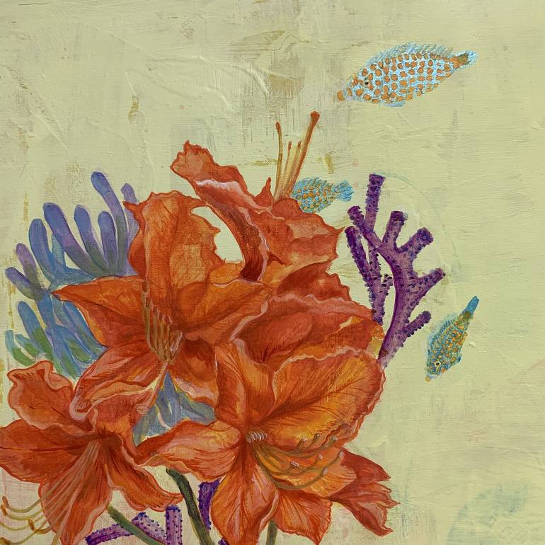 Original Floral Painting by Fanny Tang