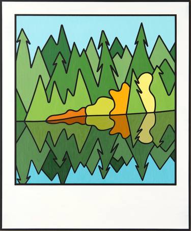 Saatchi Art Artist Todd Koelmel; Painting, “Wauna Lake Polaroid 2 (hand painted multiple - ed. of 10)” #art
