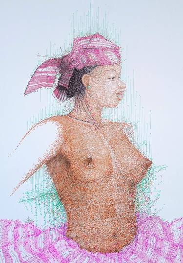 Nude Drawing, "Calculated Beauty" Wall Art, Wall Decor thumb
