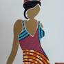 The work is inspired by the numerous African fabric designs used or worn for different occasions as naming ceremony, puberty rights or rights of passage here in Ghana  Africa. 
  The fabric which is the main material for the work is made with natural African designs or patterns, the colours are bright and attractive and I hope you like it too.