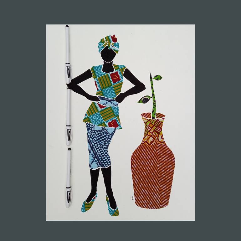 Original Art Deco Fashion Collage by Diogenis Papadopoulos