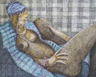 Mathematical Drawing of a Nude, "Natural Woman 1" Wall Art thumb