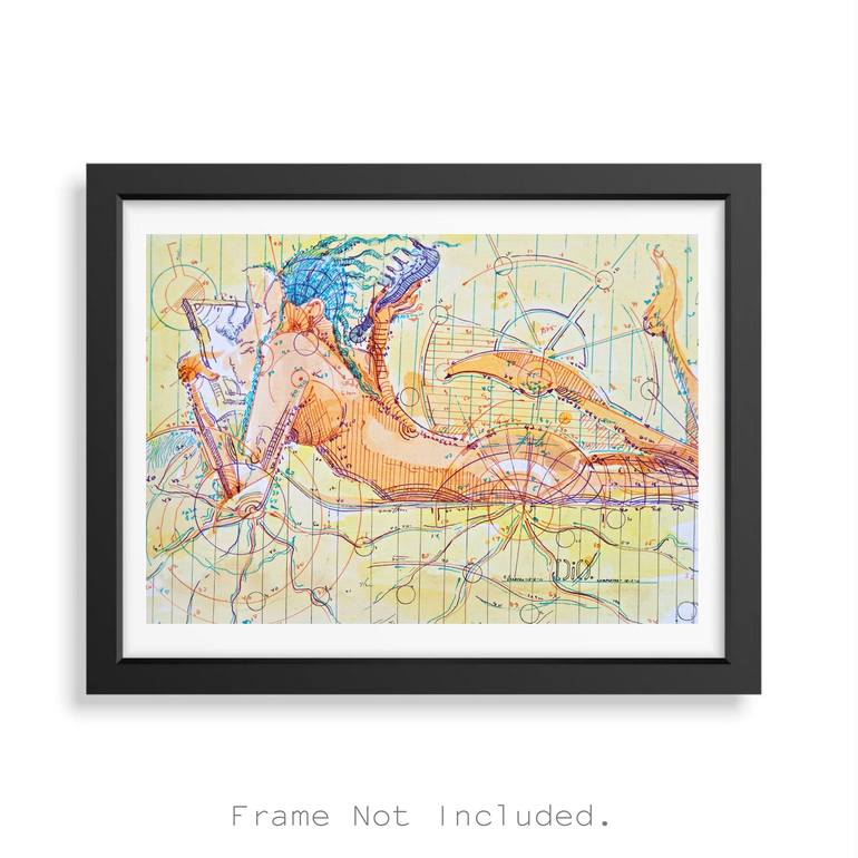 Original Expressionism Nude Painting by Diogenis Papadopoulos