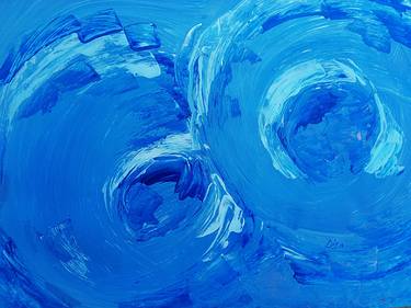 Two Of A Kind / Blue Abstract Acrylic Painting thumb