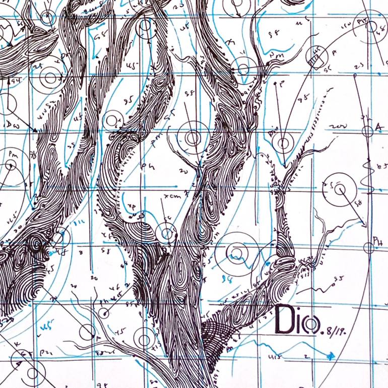 Original Conceptual Love Drawing by Diogenis Papadopoulos