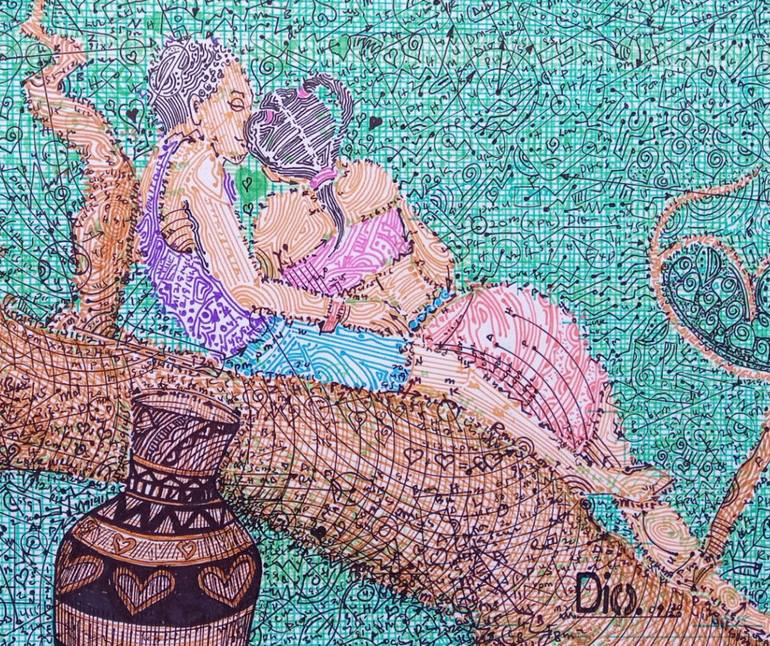 Original Conceptual Love Painting by Diogenis Papadopoulos