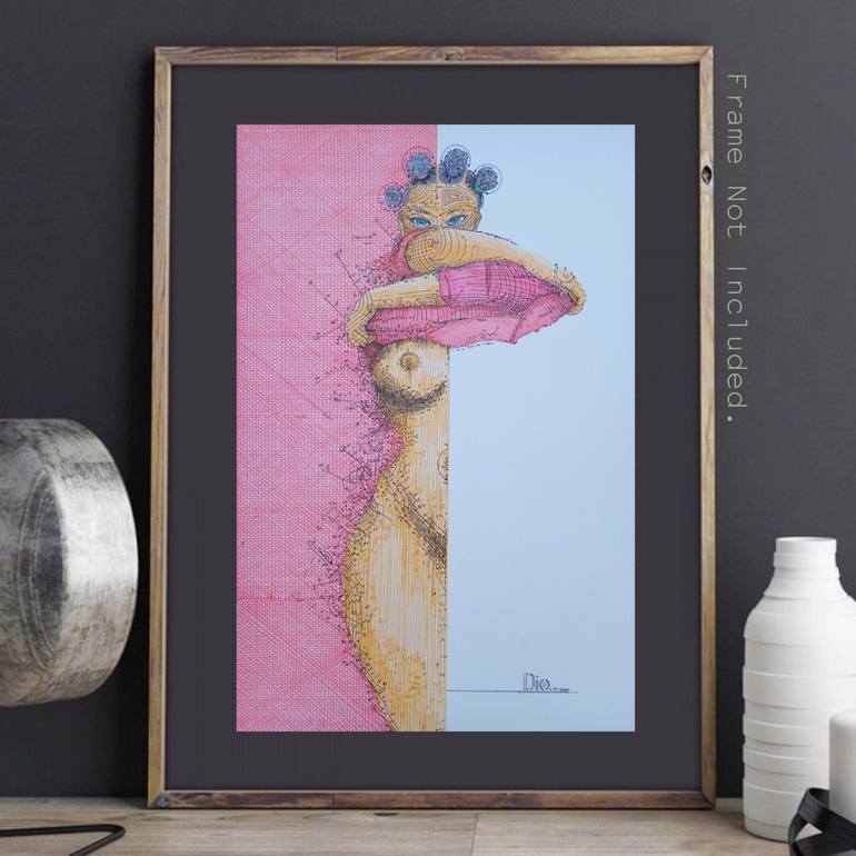 Original Other Nude Drawing by Diogenis Papadopoulos