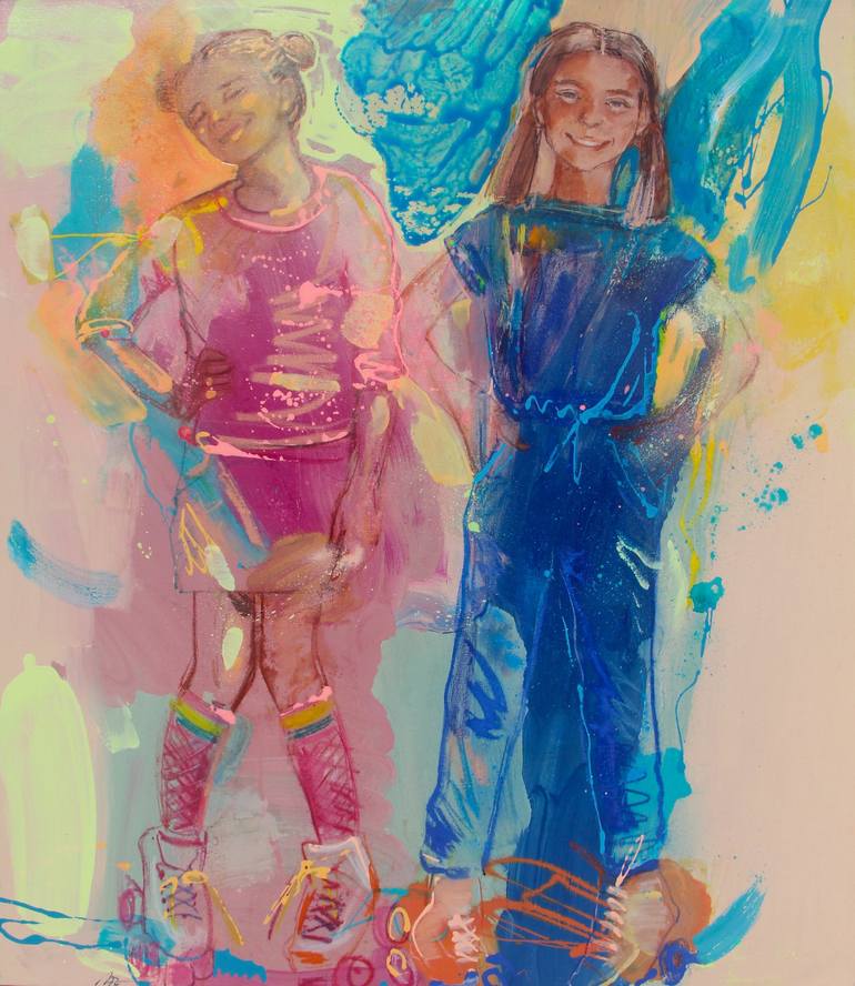 Original Abstract Children Painting by Mariia Zhurykova