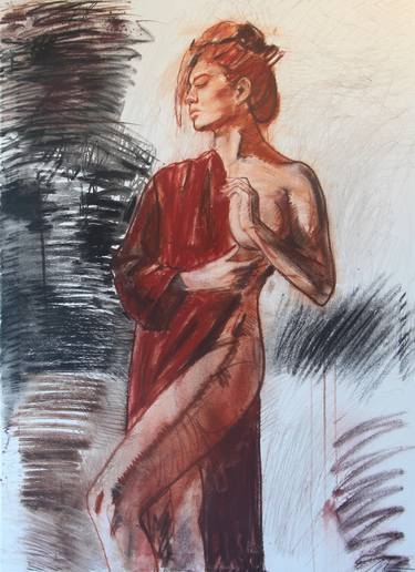 Print of Art Deco Nude Drawings by Mariia Zhurykova