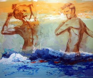 Original Abstract Expressionism Beach Paintings by Mariia Zhurykova