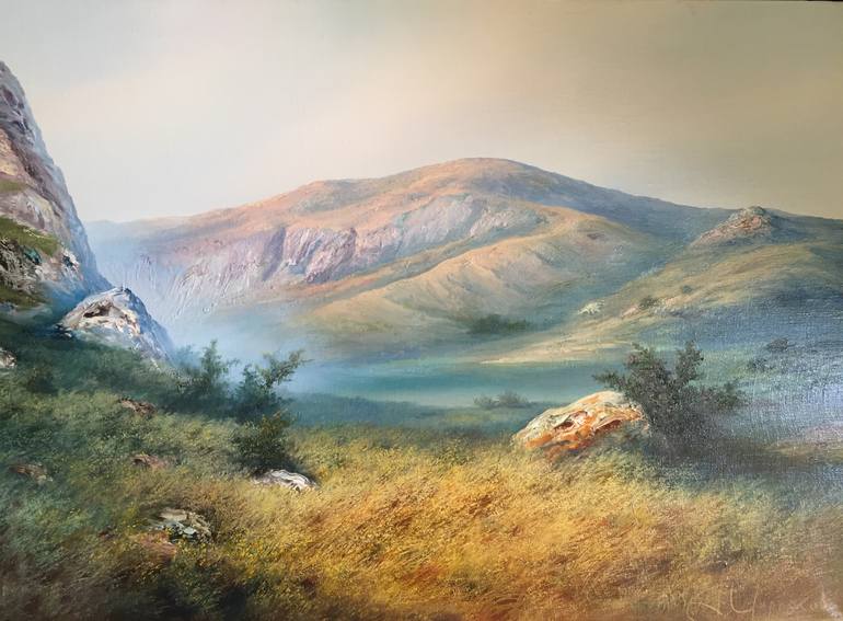 Original Conceptual Landscape Painting by Larysa Pashanova