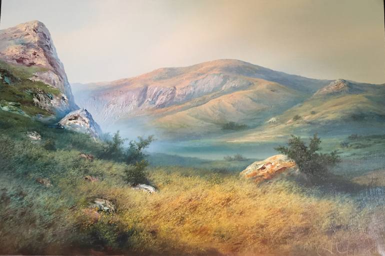 Original Conceptual Landscape Painting by Larysa Pashanova