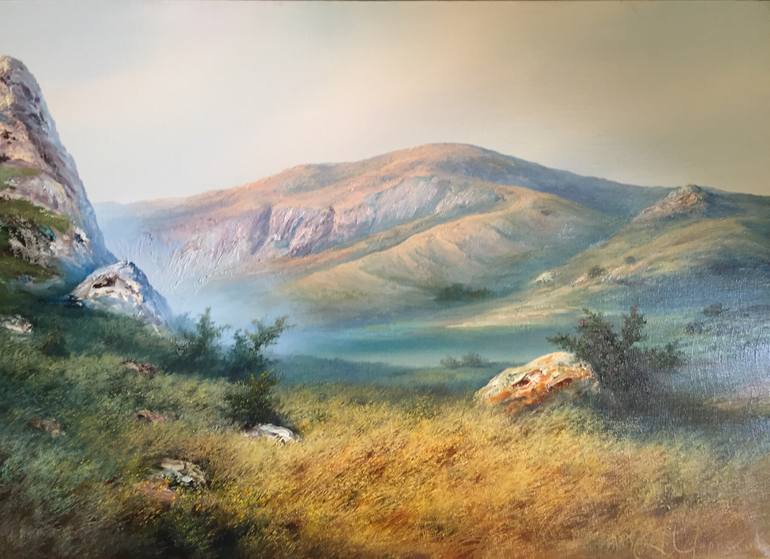 Original Conceptual Landscape Painting by Larysa Pashanova