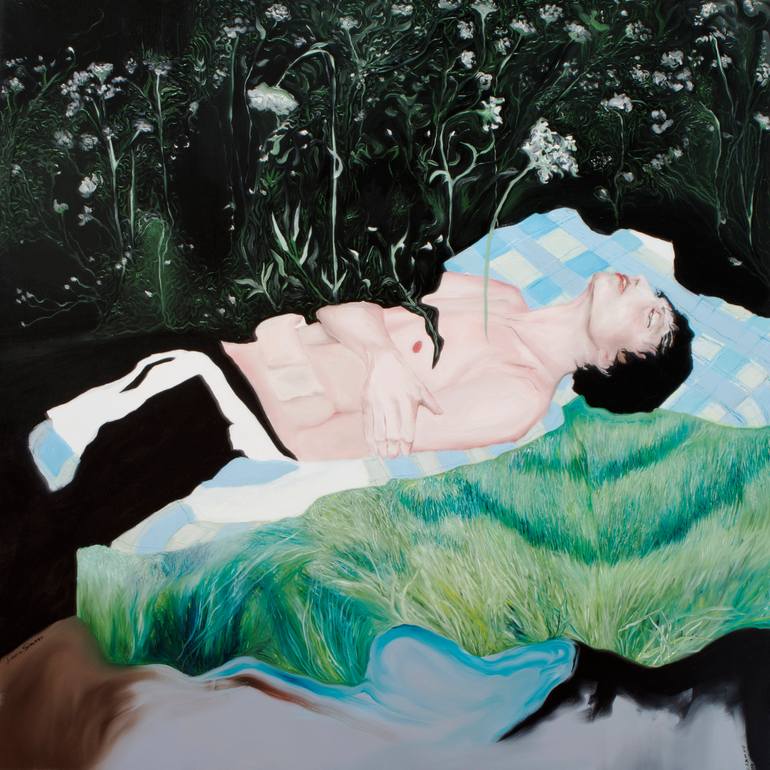 Original Symbolism Men Painting by Lucia Simone