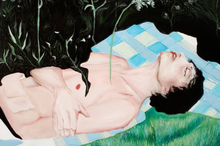 Original Symbolism Men Painting by Lucia Simone