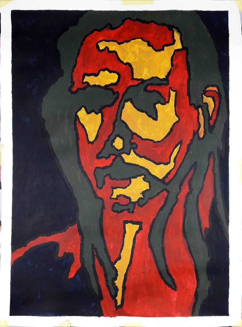 Original Abstract Portrait Painting by Eugene Willer