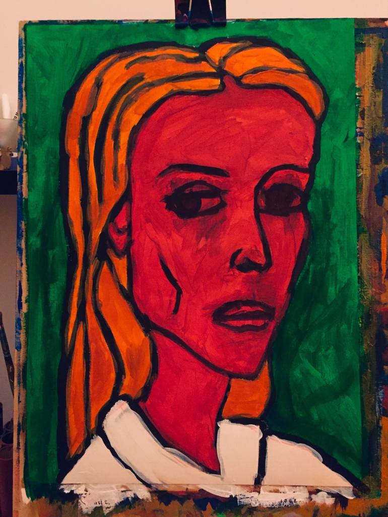 Original Expressionism Portrait Painting by Eugene Willer