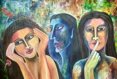 Print of Expressionism Women Paintings by Sangeeta Kishore