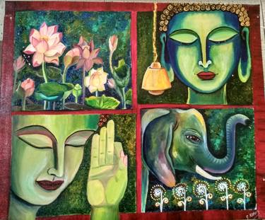 Print of Abstract Expressionism Religion Paintings by Sangeeta Kishore