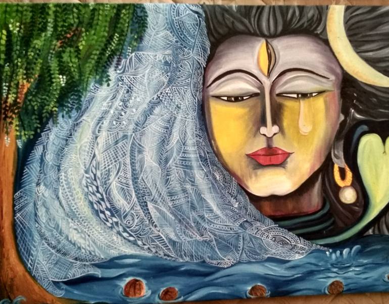 Birth of rudraksha Painting by Sangeeta Kishore | Saatchi Art