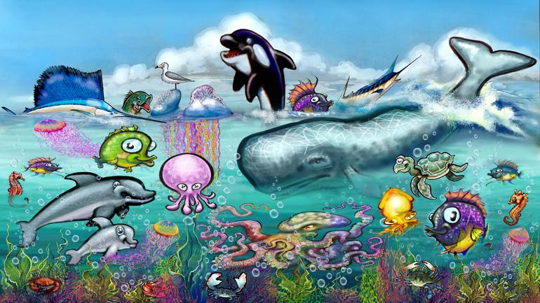 Original Illustration Animal Painting by Jon Kevin Middleton