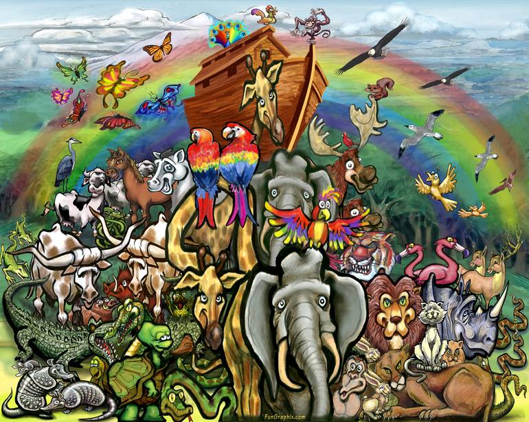 Animals of Noah's Ark Mixed Media by Jon Kevin Middleton | Saatchi Art