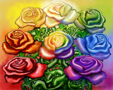 Print of Fine Art Floral Paintings by Jon Kevin Middleton