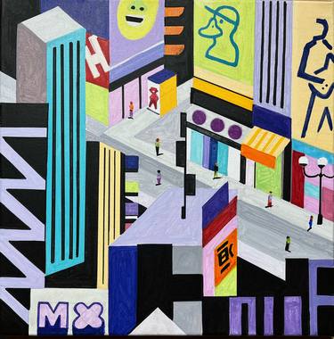 Print of Pop Art Cities Paintings by Andre BALDET