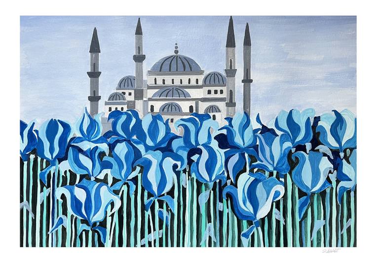 Original Architecture Painting by Andre Baldet | Figurative Art on Paper | ISTANBUL-04
