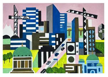 Print of Cities Paintings by Andre BALDET