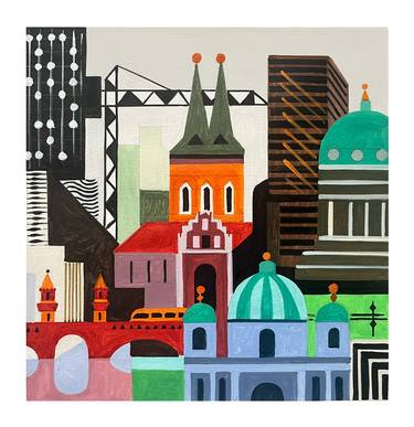 Print of Cities Paintings by Andre BALDET