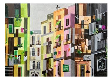 Original Cubism Cities Painting by Andre BALDET