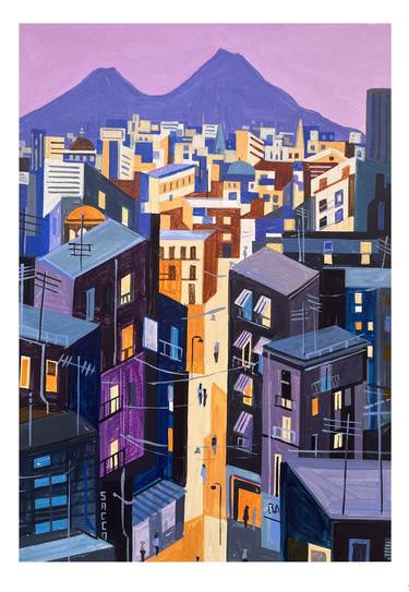 Original Cubism Cities Painting by Andre BALDET